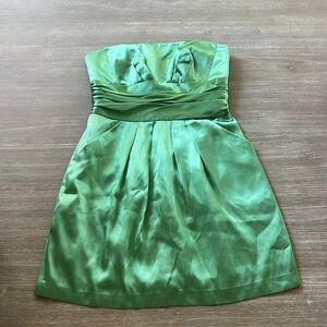 DAVIDS BRIDAL Green Mini Strapless Dress Size 4